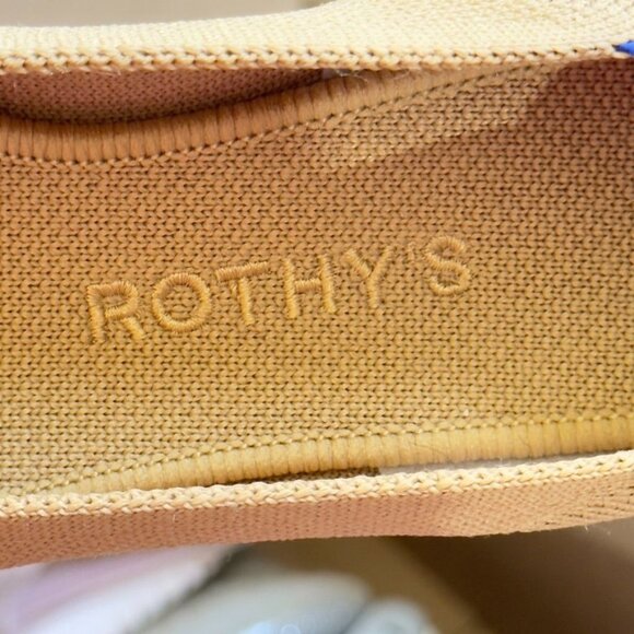 ROTHY'S Gold Pointed Toe Flats Size W7 Recycled Material Washable Women's Shoes - Picture 8 of 11